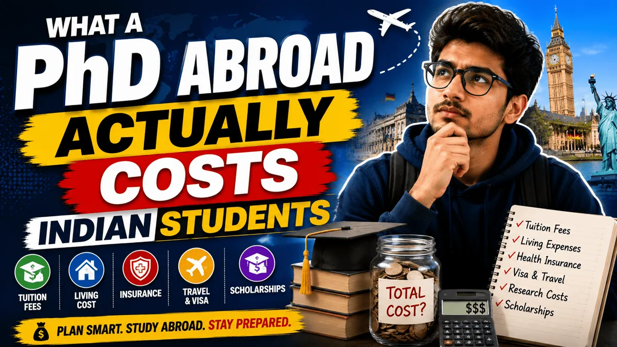 What a PhD Abroad Actually Costs Indian Students (2026): The Full Bill When Tuition Is ₹0